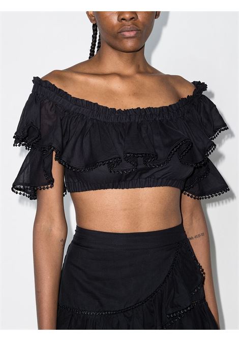 Black casta cropped top Charo Ruiz Ibiza 1989 - women CHARO RUIZ IBIZA 1989 | 201110BLK